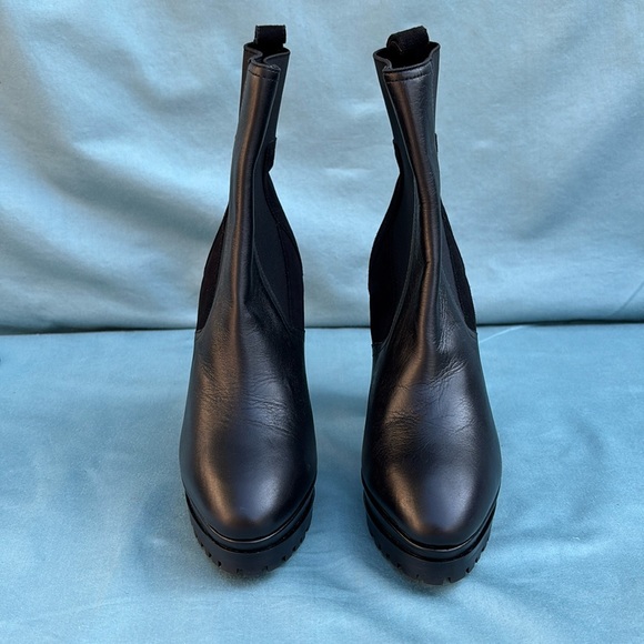 AllSaints Black Sahara Leather / Suede Boot sz 7 /EU 37 NWOT Chelsea bootie moto - Picture 9 of 9